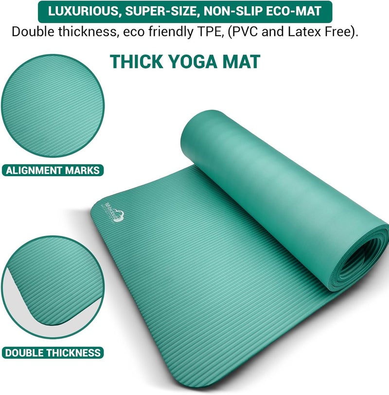 WHITECLOUDZ Yoga kit, 7-Piece Yoga Mat Set for Home Workouts, Thick Yoga Mat, Yoga Blocks, Strap, Yoga Towels & Carrying Bag, Exercise Mat with Yoga Equipment for Women & Men, Enhance Yoga Practice - Image 3
